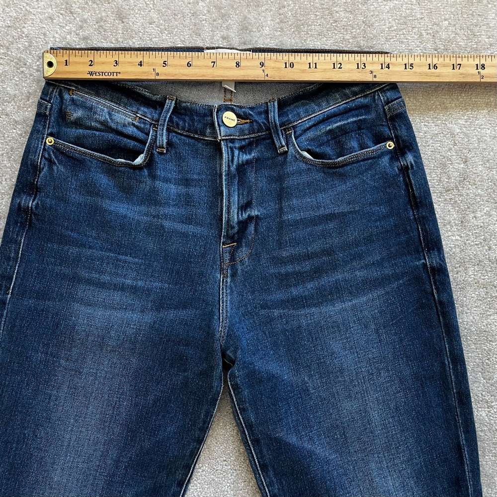 FRAME Le High Straight Asymmetrical Hem Jeans Size 28 Modern Contemporary - Picture 7 of 10